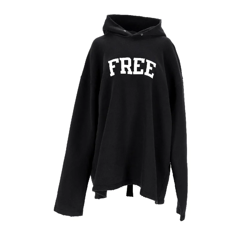 Elegant Clothing Balenciaga Free No Rib Hoodie Black