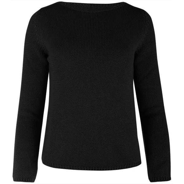 Women's Outerwear Garments Long Sleeve Pullover in Black