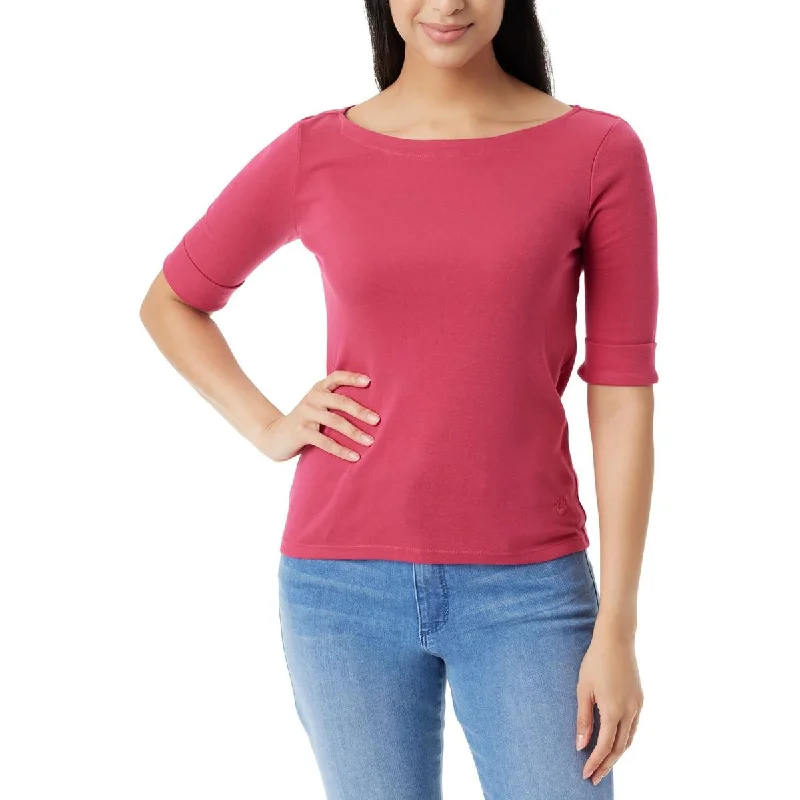 Women's Effortless Casual Outfit Womens Solid Cotton Pullover Top