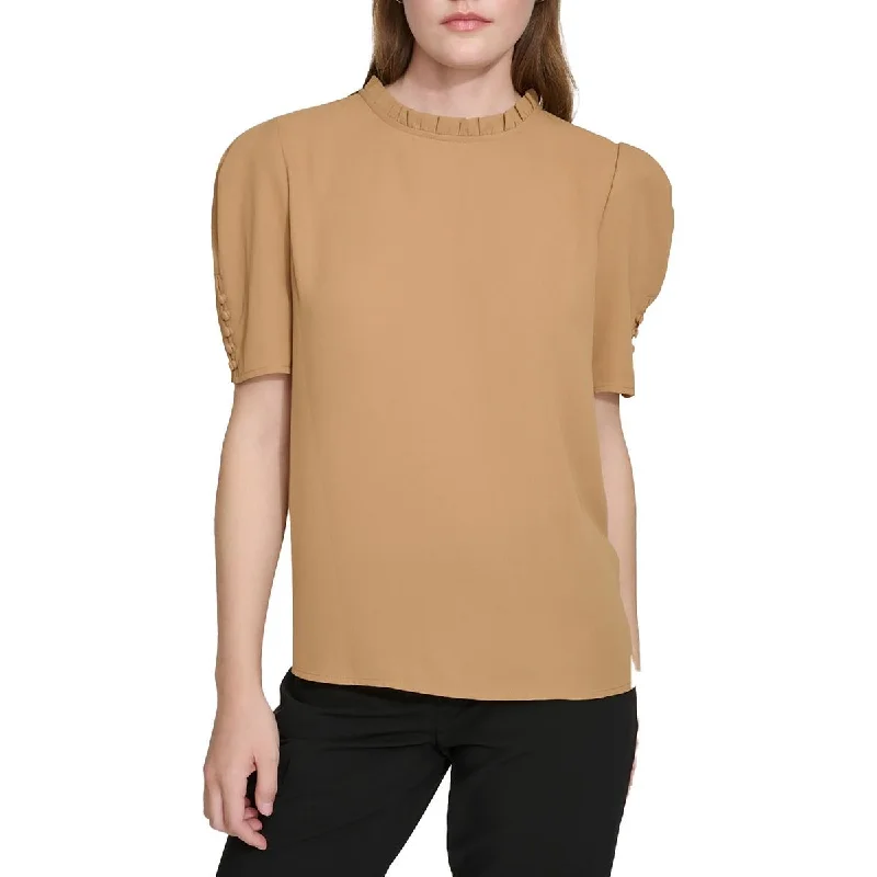 Women's Trendy Attire Petites Womens Solid Polyester Pullover Top