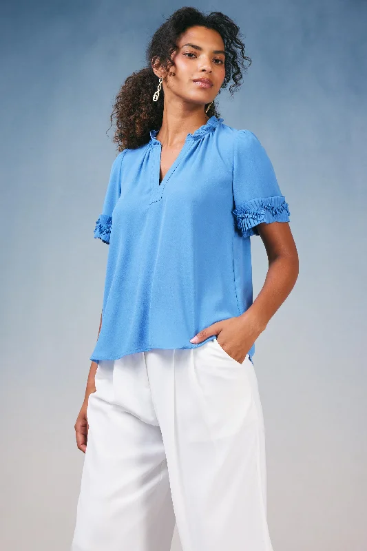 Clothes Of Woman Ruffled Trim Blouse