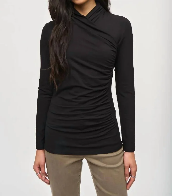 Modern Casual Clothing Jersey Knit Top In Black