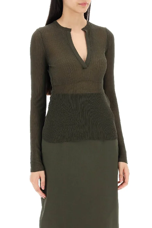 Clothes Of Woman Max Mara Long-Sleeved Ribbed Knit Top For Men