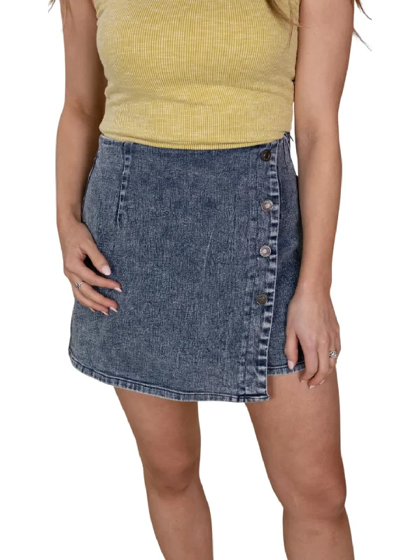 End Of Season Sale Clothing Blakely Skort In Dark Acid Wash.