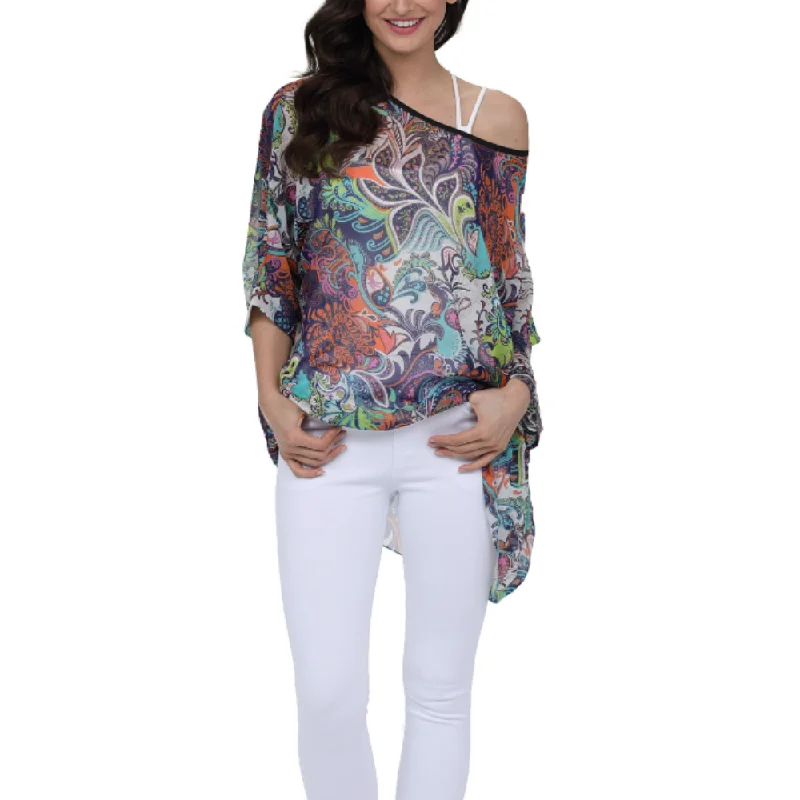 Elegant Women's Evening Garments Womens Summer Floral Beach Tunic Top