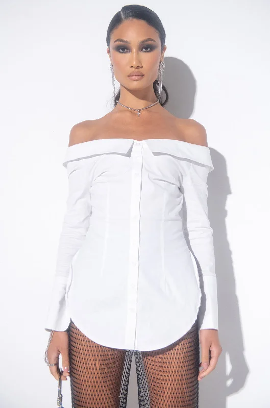 Holiday Special Offers KIKI OFF THE SHOULDER POPLIN BLOUSE