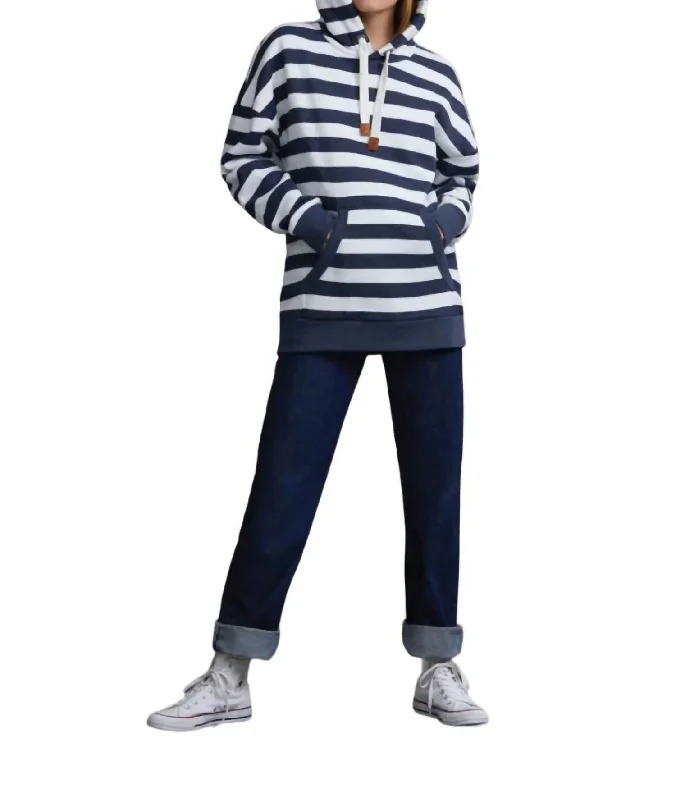 Women's Clothing Stores Billie Hoodie In Navy/white