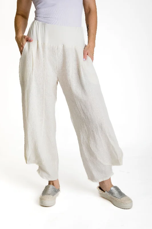 Women's Professional Apparel Roselani Linen Pants in Cream