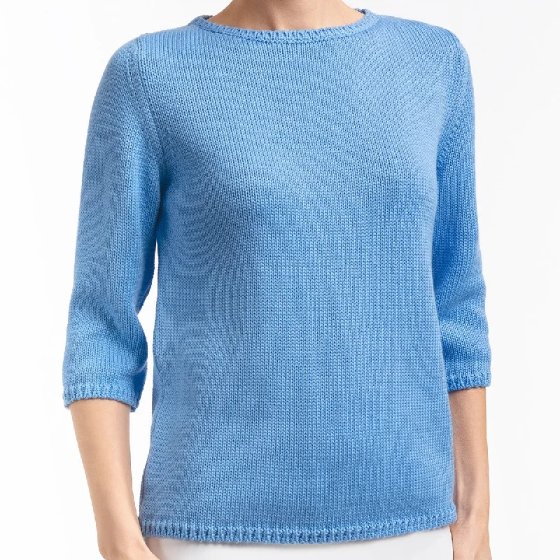 Women's Transitional Outfit 3/4 Sleeve Pullover in French Blue