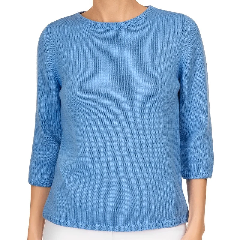 Casual Outfit For Women 3/4 Sleeve Pullover in Zen Blue