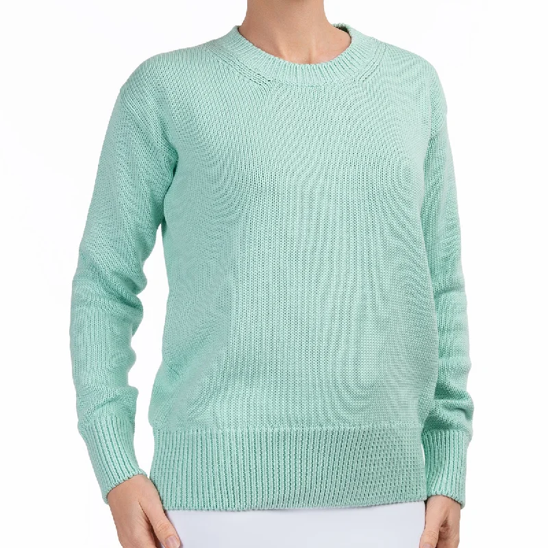 Women's Casual Attire Oversized Round Neck Pullover in Mint