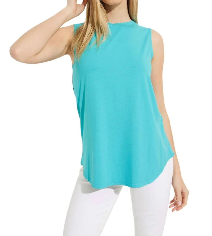 Chic Women's Clothing Online Casual Crew Neck Pullover Top In Palm Spring