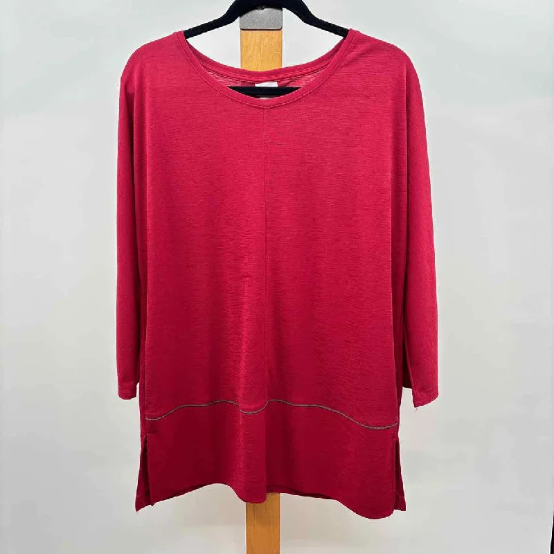 Online Boutiques Clothing Chico's Women's Size L Red Solid Tunic