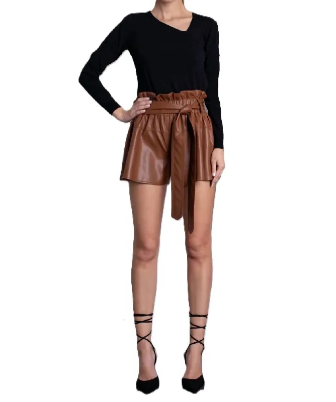 Comfortable Women's Outfits Juana Vegan Leather Short In Intense Rust