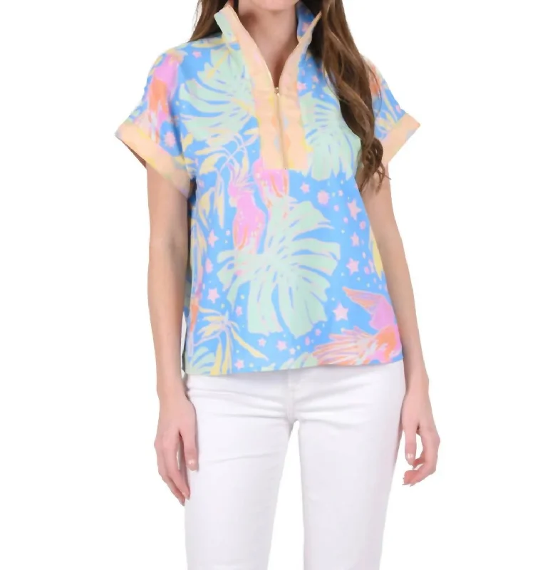 Fashionable Tops for Women Poppy Pullover Top In Parrot Party