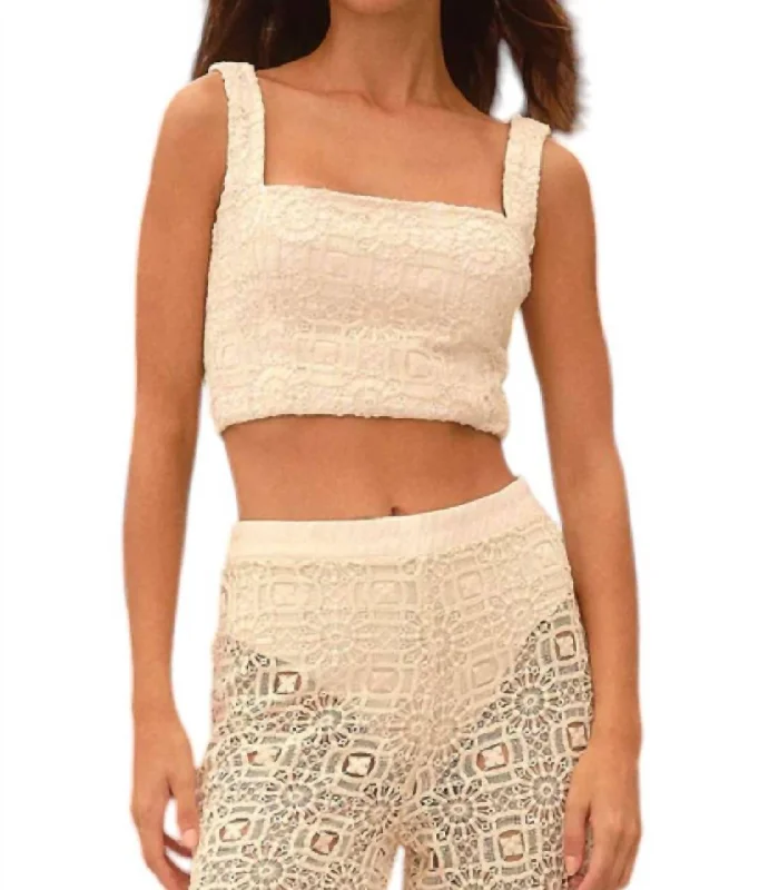 Women's Formal Event Outfit Kosia Jardim Crop Top In Nude