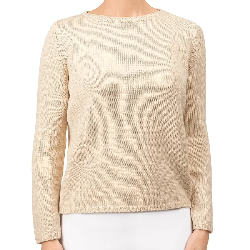 Women's Formal Wear Long Sleeve Pullover in Beige Melange