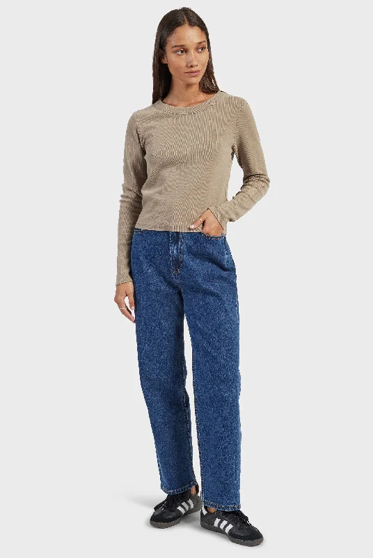 Women Clothes Essential Rib Long Sleeve