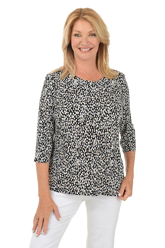 Women's Professional Outfit Confetti Print Knit Tunic