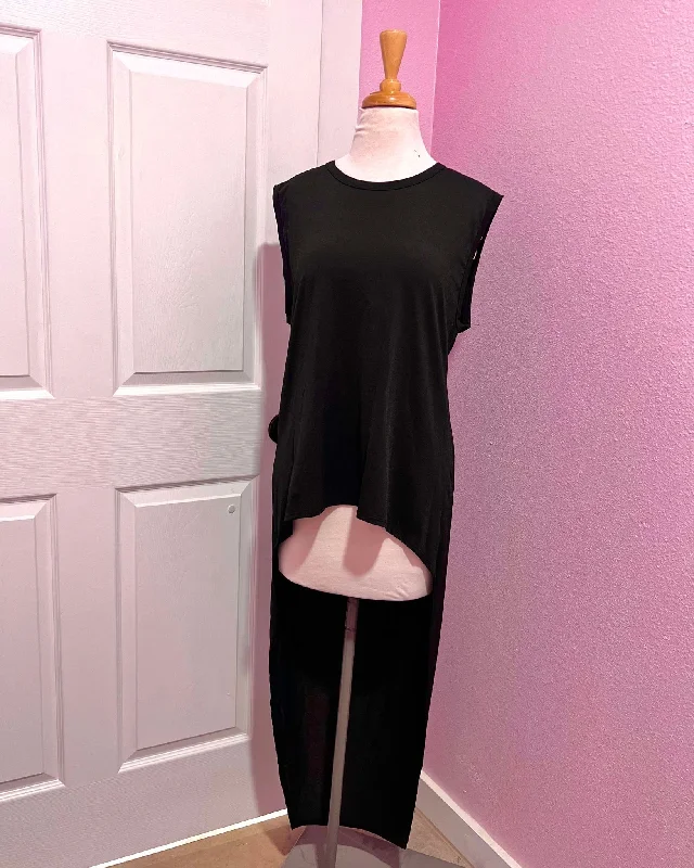 Online Clothing Boutiques Black High Low Sleeveless Top