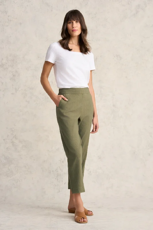 Affordable Women's Apparel 7/8 Tapered Pant - Khaki