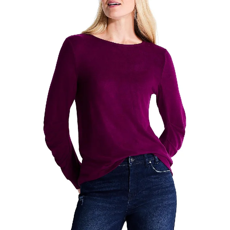 Women's Elegant Evening Outfit Womens Crewbeck Long Sleeves Pullover Top