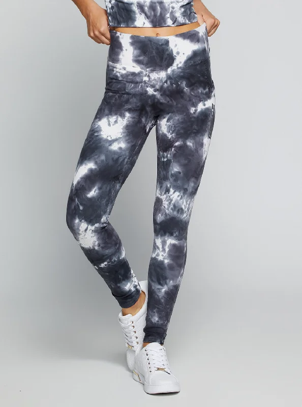 Women's Versatile Apparel Grey Tie Dye Eudora Active Leggings